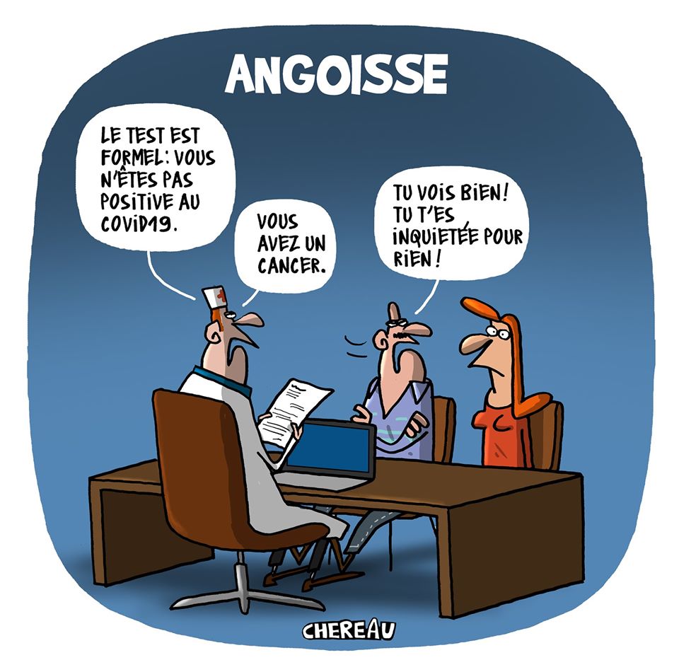 Dessin avec un médecin qui parle à un couple